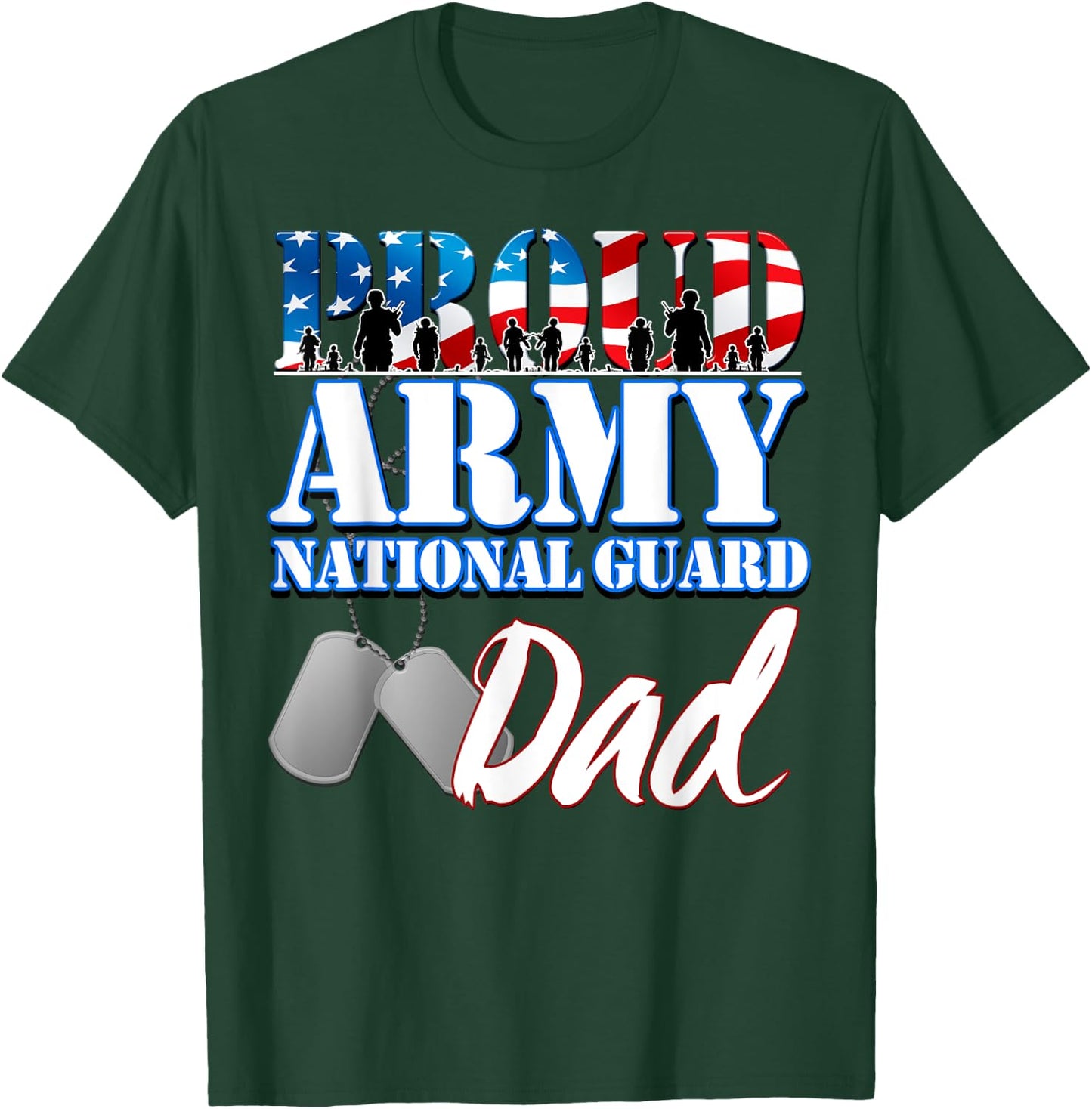 Proud Army National Guard Dad Fathers Day Shirt Men T-Shirt - T-Shirt | Forest