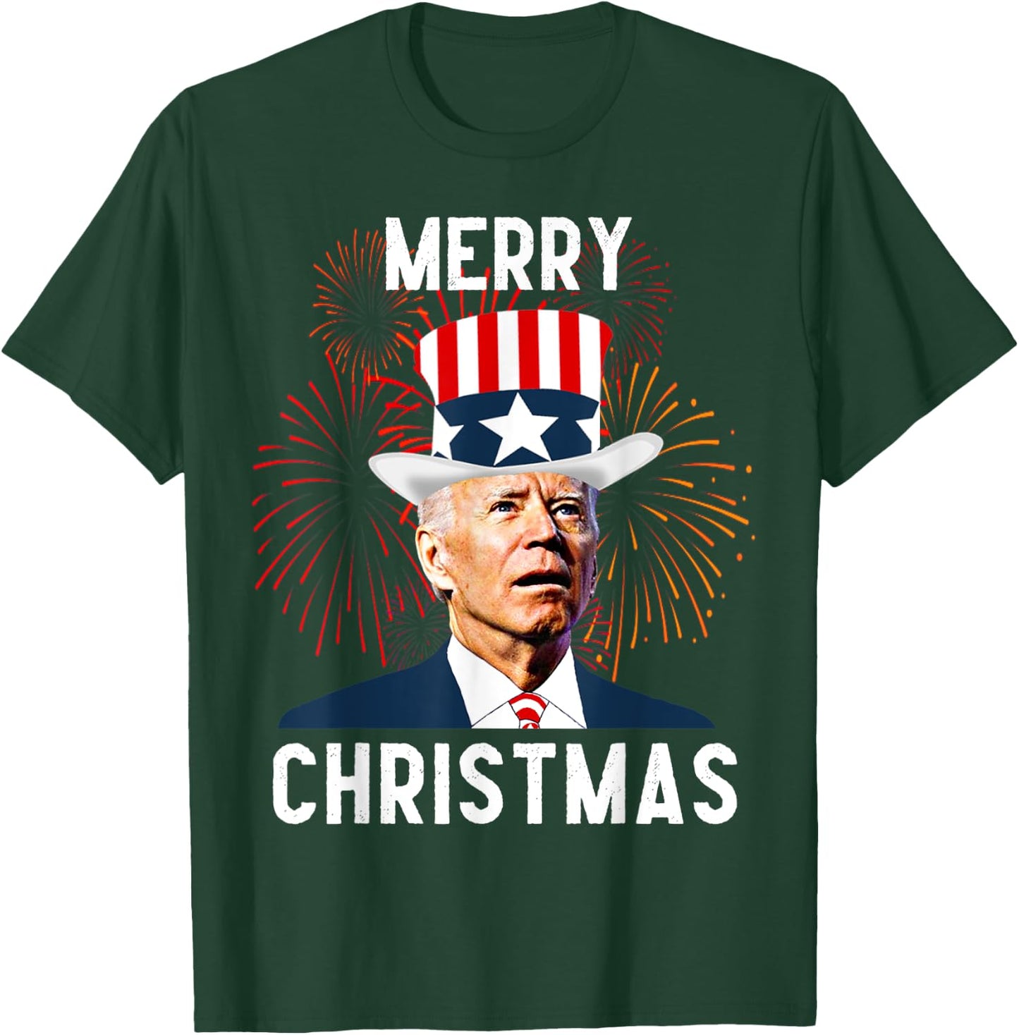 Funny Joe Biden Merry Christmas For Fourth Of July T-Shirt - T-Shirt | Forest