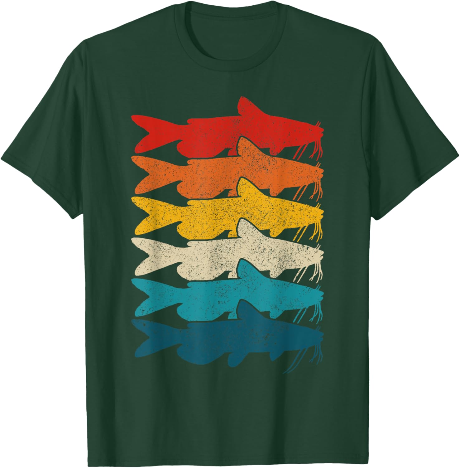 Channel Catfish Vintage Fish Catfish Fishing T-Shirt - T-Shirt | Forest