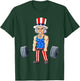4th Of July Uncle Sam Weightlifting Funny Deadlift Fitness T-Shirt - T-Shirt | Forest