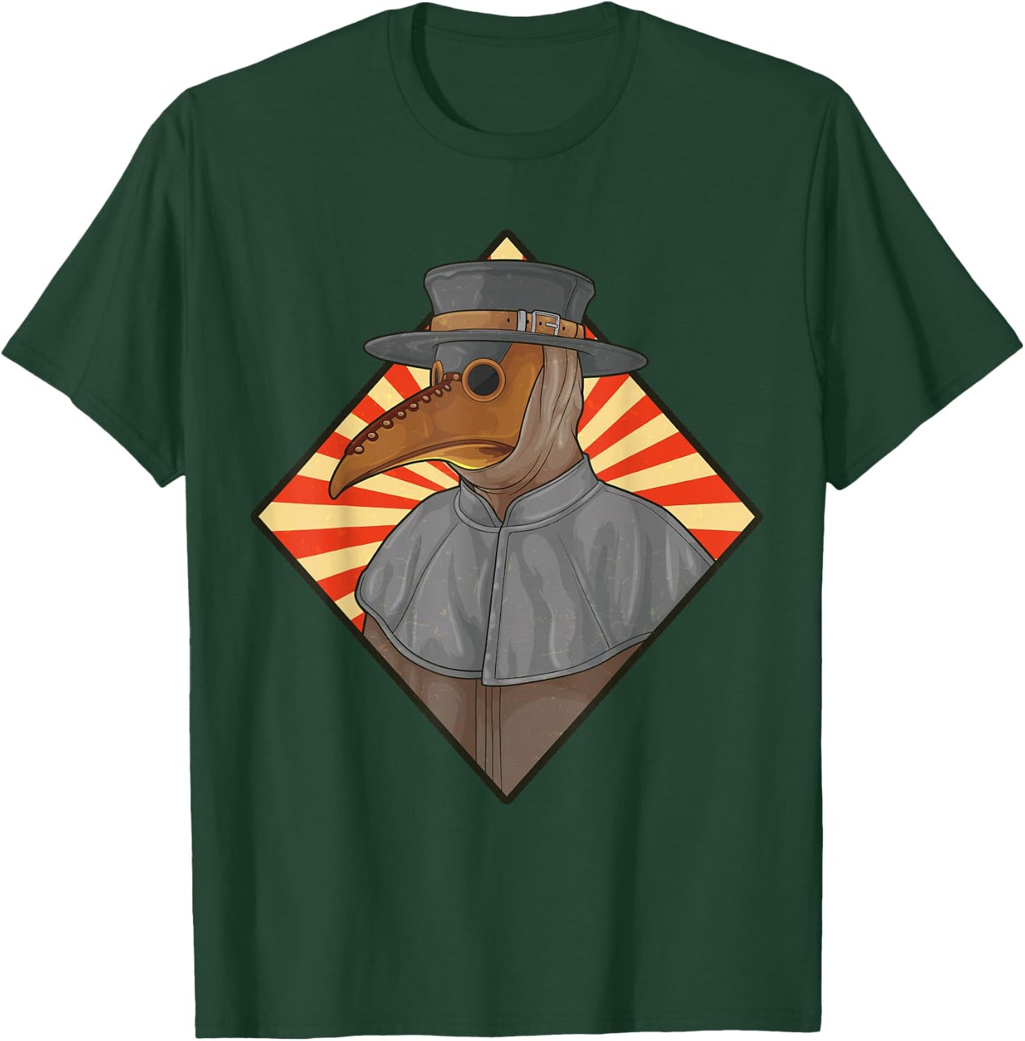 Plague Doctor Steampunk Retro Creepy Medieval Gothic Raven T-Shirt - T-Shirt | Forest