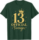 Official Teenager It's My 13th Golden Birthday 13 Year Old T-Shirt - T-Shirt | Forest
