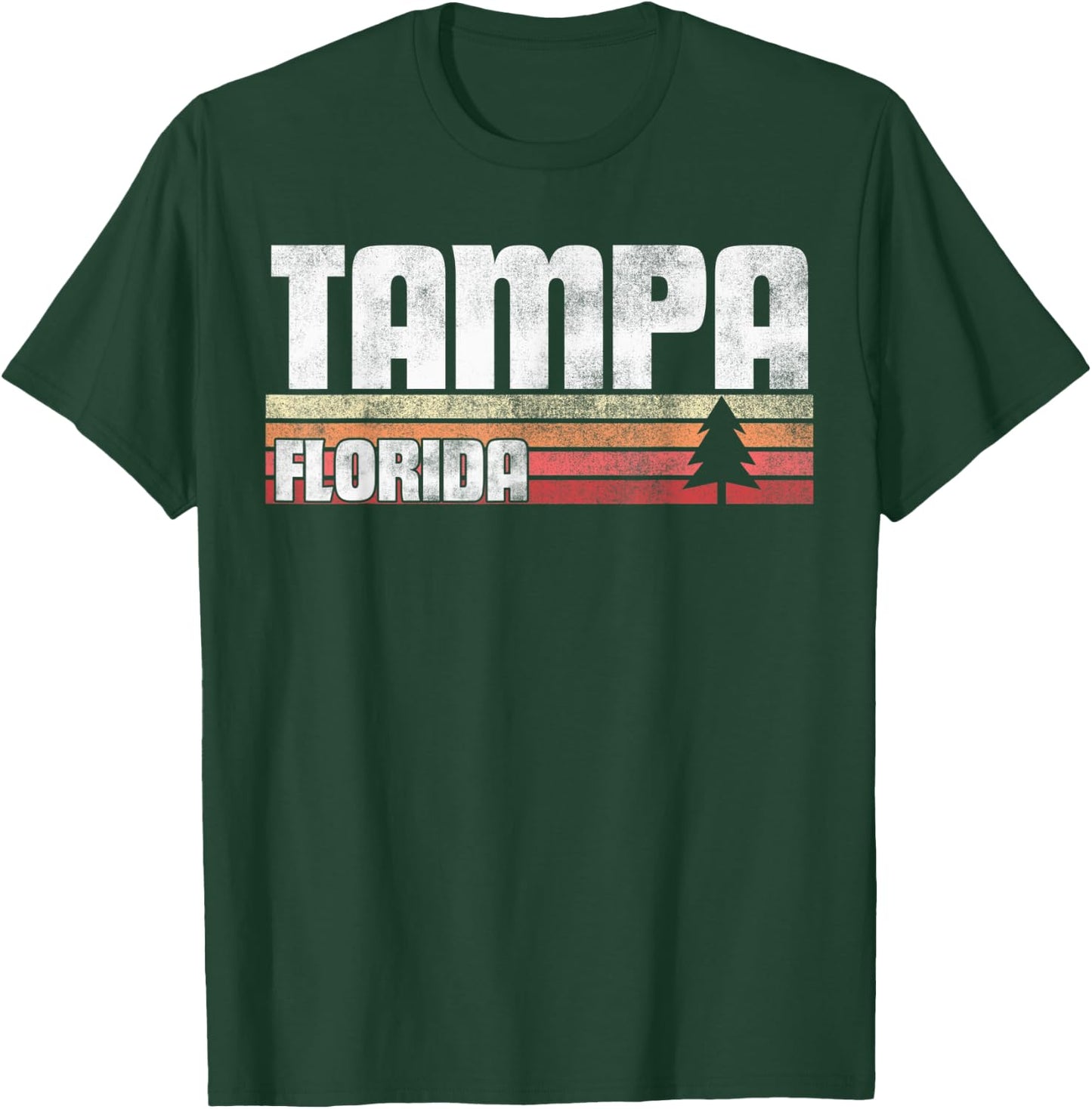 Tampa Florida FL Gift Retro Style Vintage 70s 80s 90s Home T-Shirt - T-Shirt | Forest