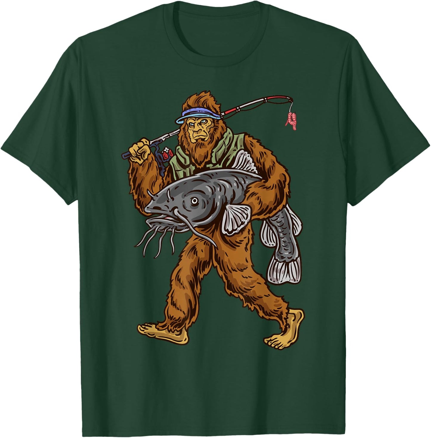 Catfishing Bigfoot Hunting Catfishermen T-Shirt - T-Shirt | Forest