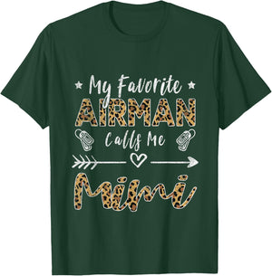My Favorite Airman Calls Me Mimi Grandma Mother's Day T-Shirt - T-Shirt | Forest