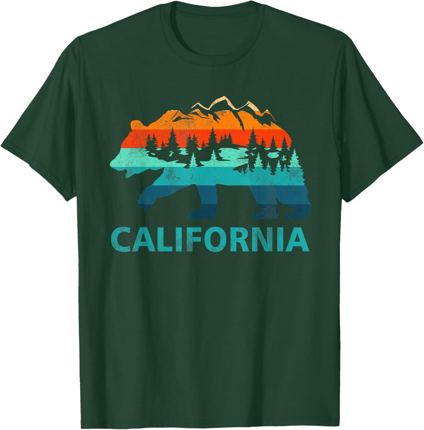 California Bear Vintage Retro Nature Hiking Souvenir T-Shirt - T-Shirt | Forest