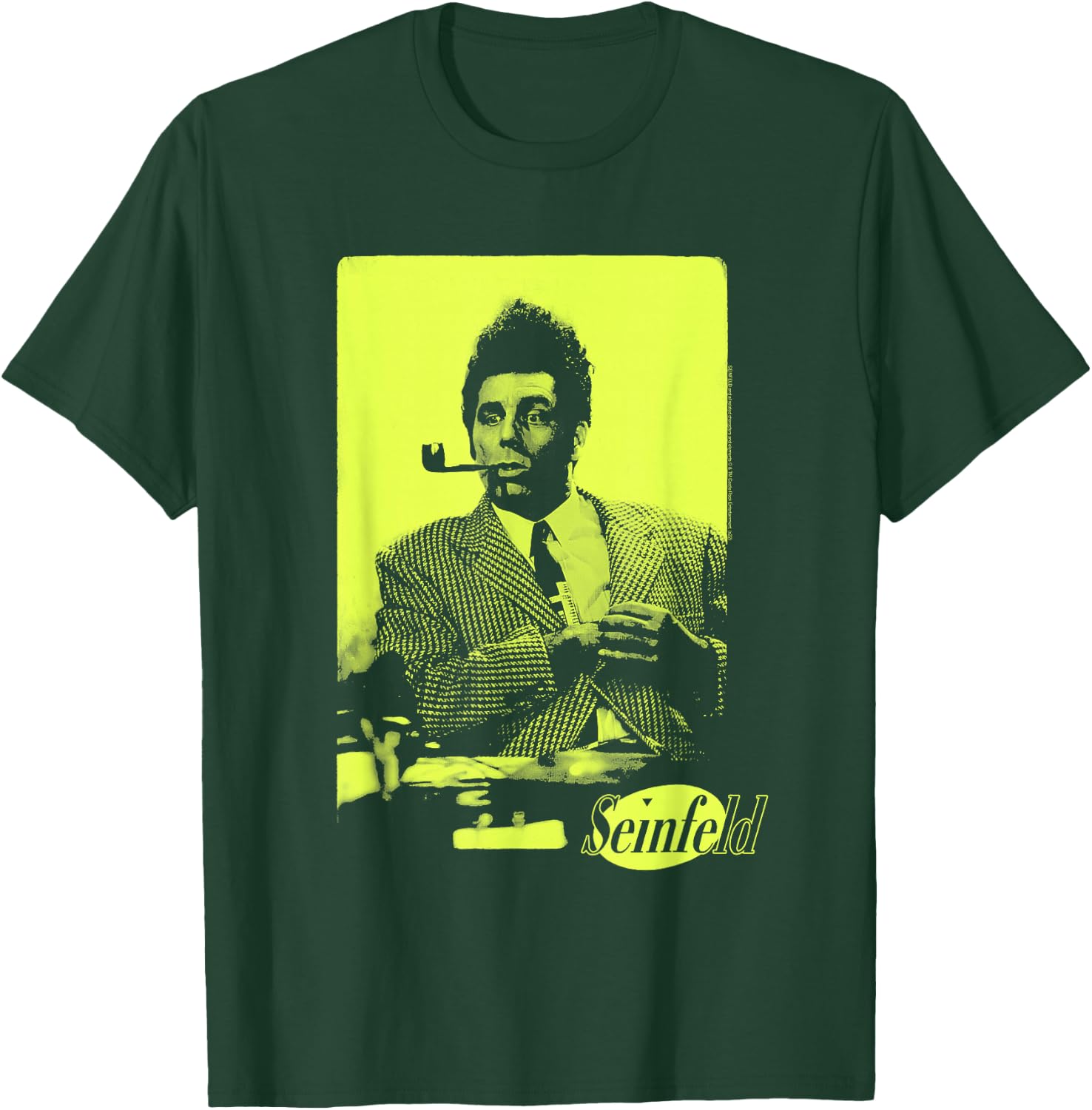 Seinfeld Kramer with Pipe Neon Portrait Funny 90's TV Show T-Shirt - T-Shirt | Forest
