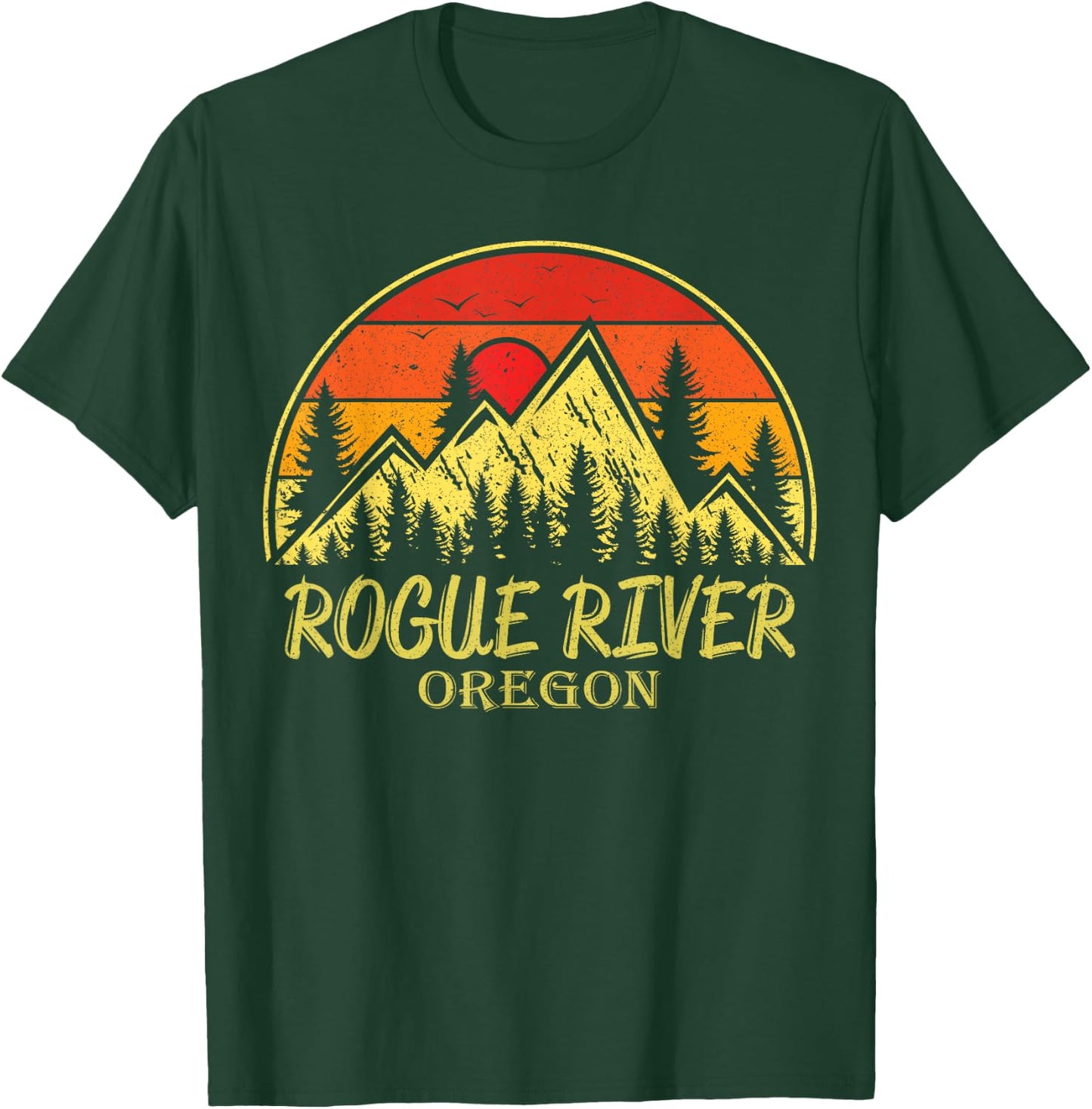 Vintage Rogue River Oregon OR Mountains Hike Hiking Souvenir T-Shirt - T-Shirt | Forest