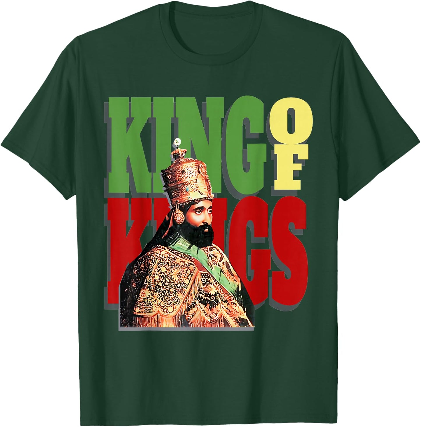 Haile Selassie King Rastafarian T-Shirt - T-Shirt | Forest