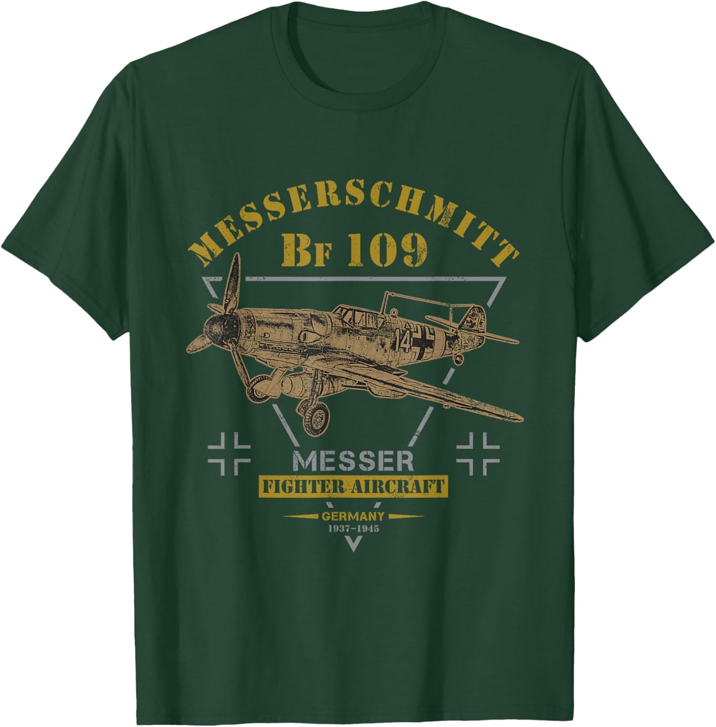 Messerschmitt Bf 109 WW2 Fighter Aircraft T-Shirt - T-Shirt | Forest