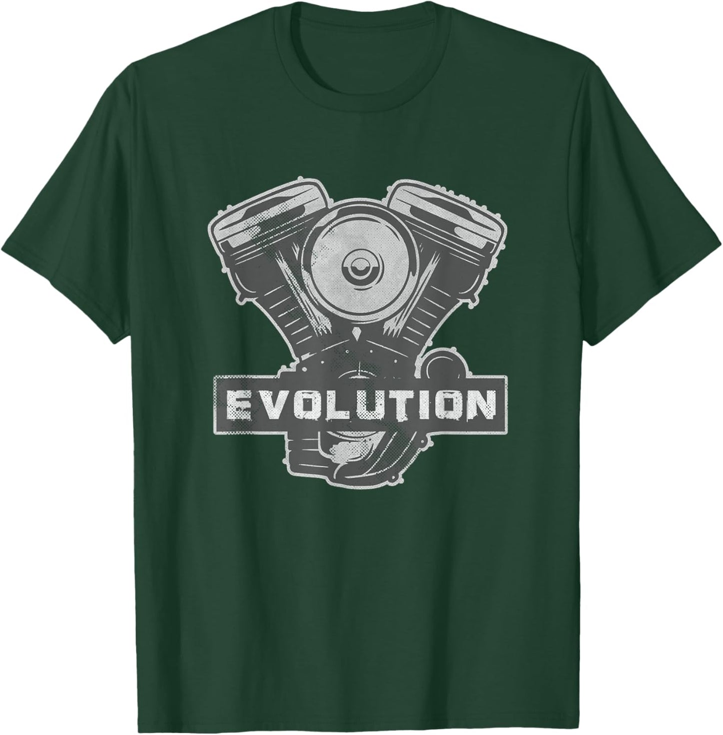 Biker Evolution v2 Engine Vintage Motorcycle Gear VTwin T-Shirt - T-Shirt | Forest