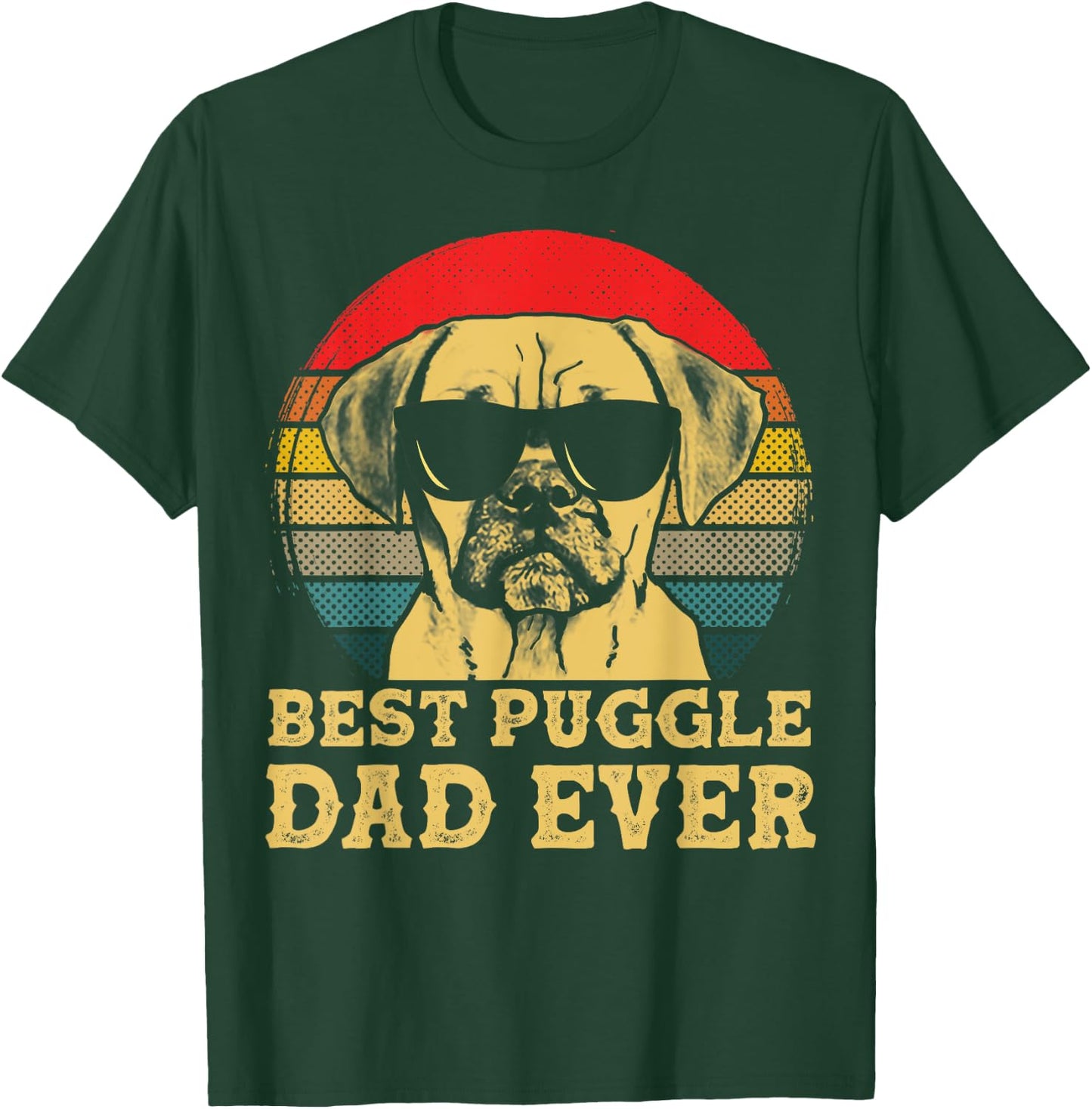 Best Puggle Dad Ever Dog Lovers Retro Vintage Women Kids T-Shirt - T-Shirt | Forest