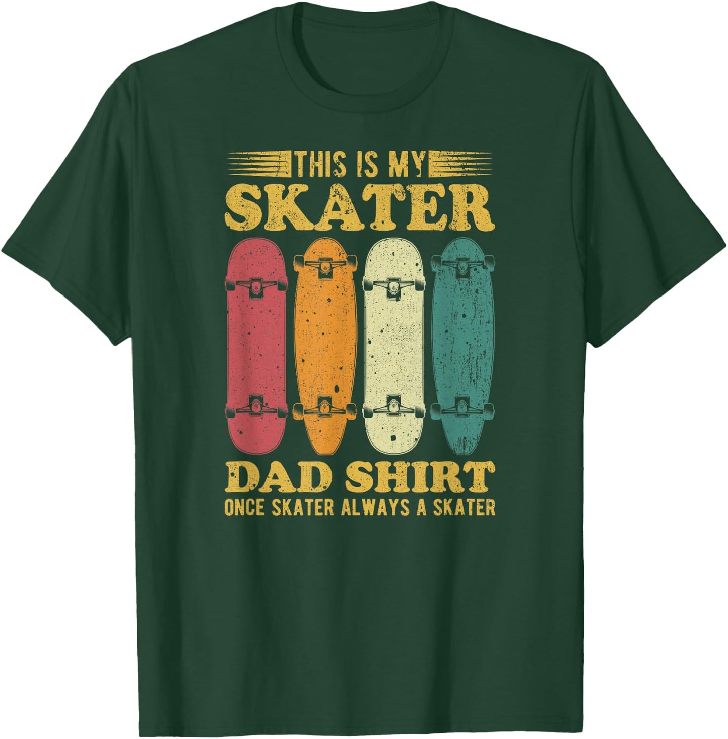 This Is My Skater Dad , Vintage Skater Dad Father’s Day T-Shirt - T-Shirt | Forest