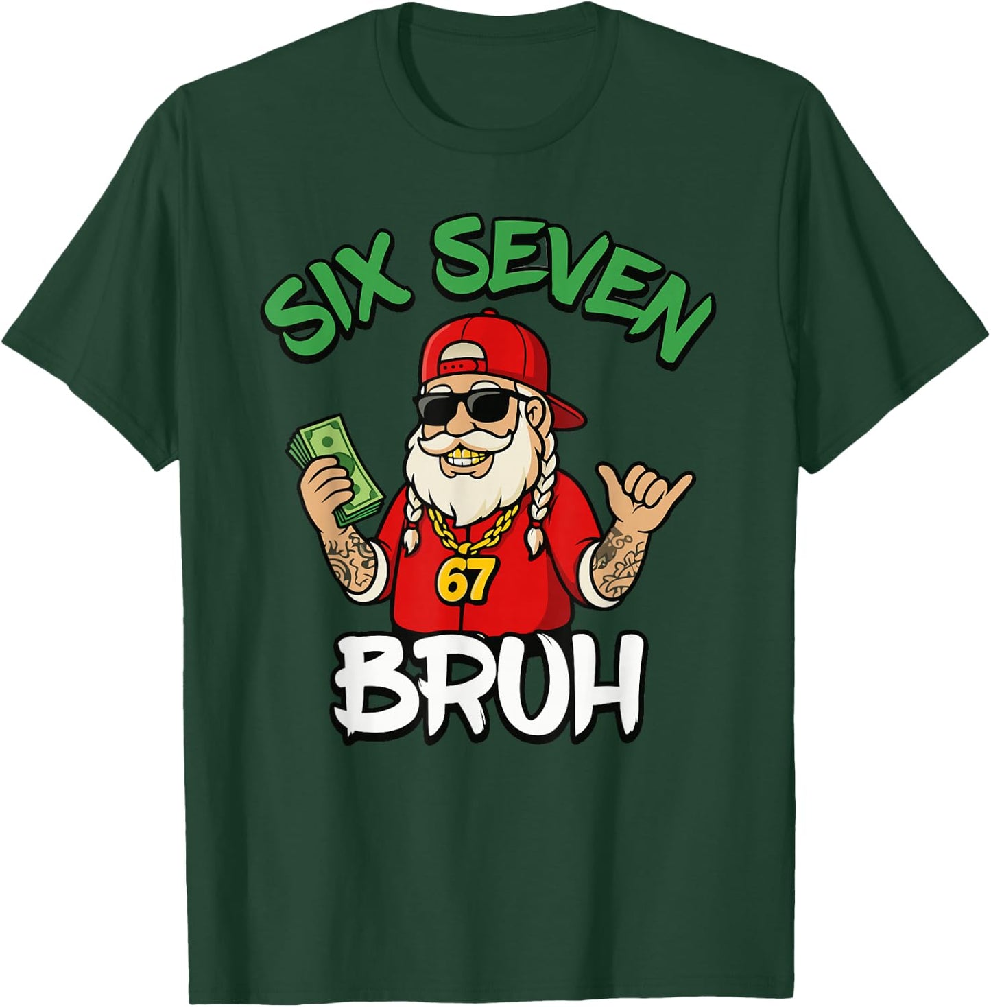 Six Seven 67 Christmas 6 7 Bruh Boys Kids 6-7 Meme Youth T-Shirt - T-Shirt | Forest