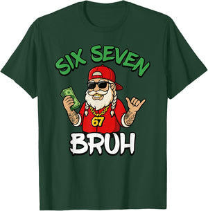 Six Seven 67 Christmas 6 7 Bruh Boys Kids 6-7 Meme Youth T-Shirt - T-Shirt | Forest
