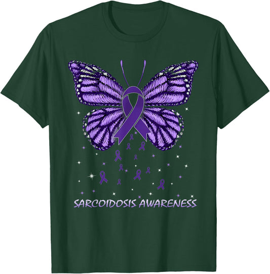 Sarcoidosis Awareness Butterfly T-Shirt - T-Shirt | Forest