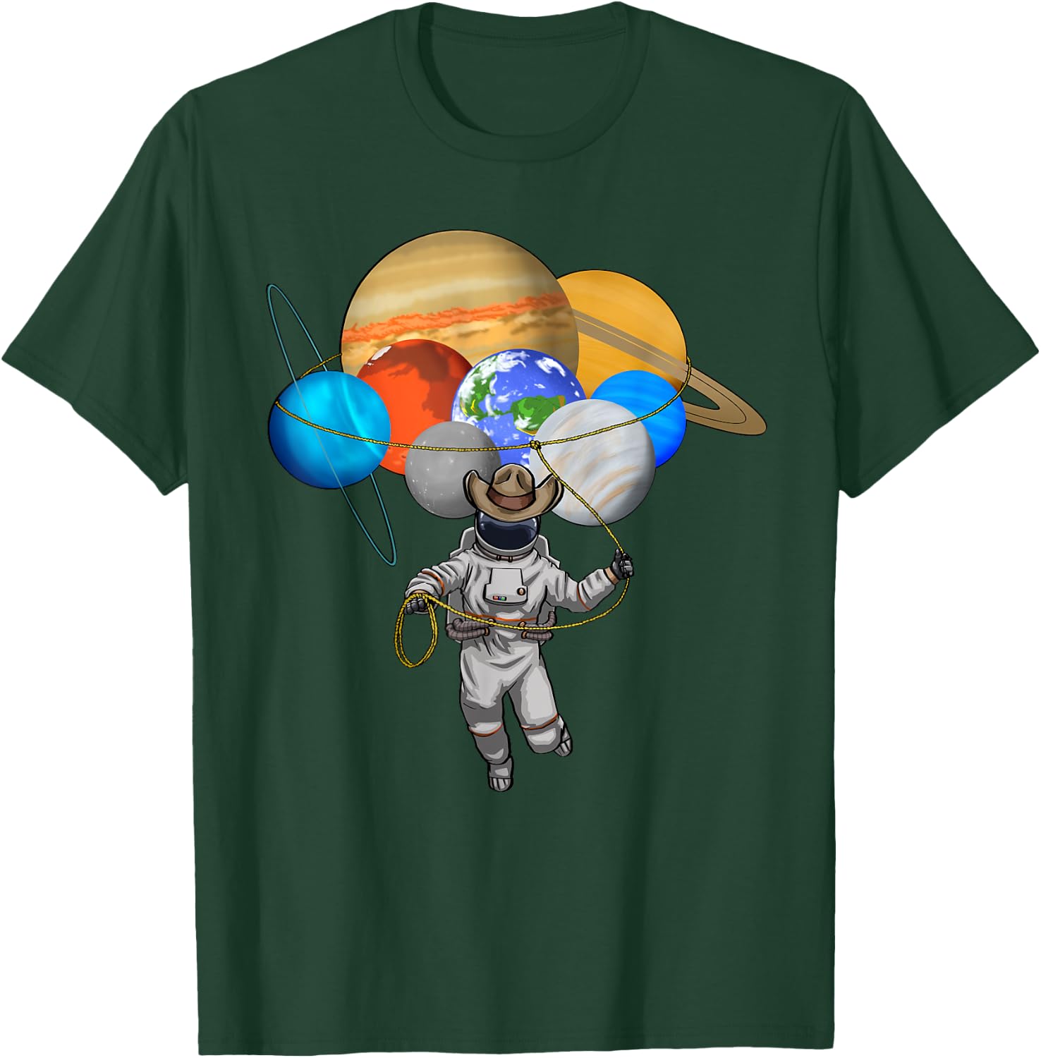 Space Cowboy Shirts Funny Vintage Western Men Retro T-Shirt - T-Shirt | Forest