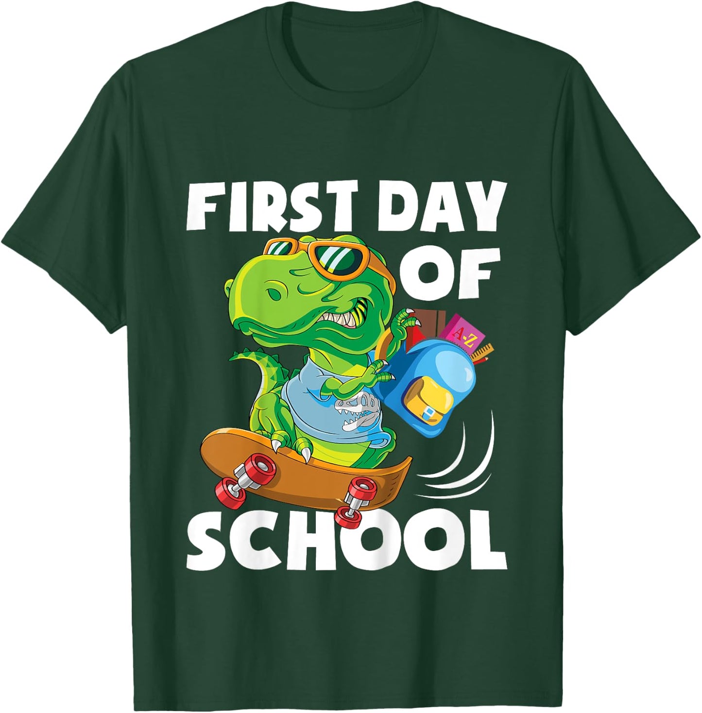 First Day Of School - Student Dino Kindergarten T-Shirt - T-Shirt | Forest