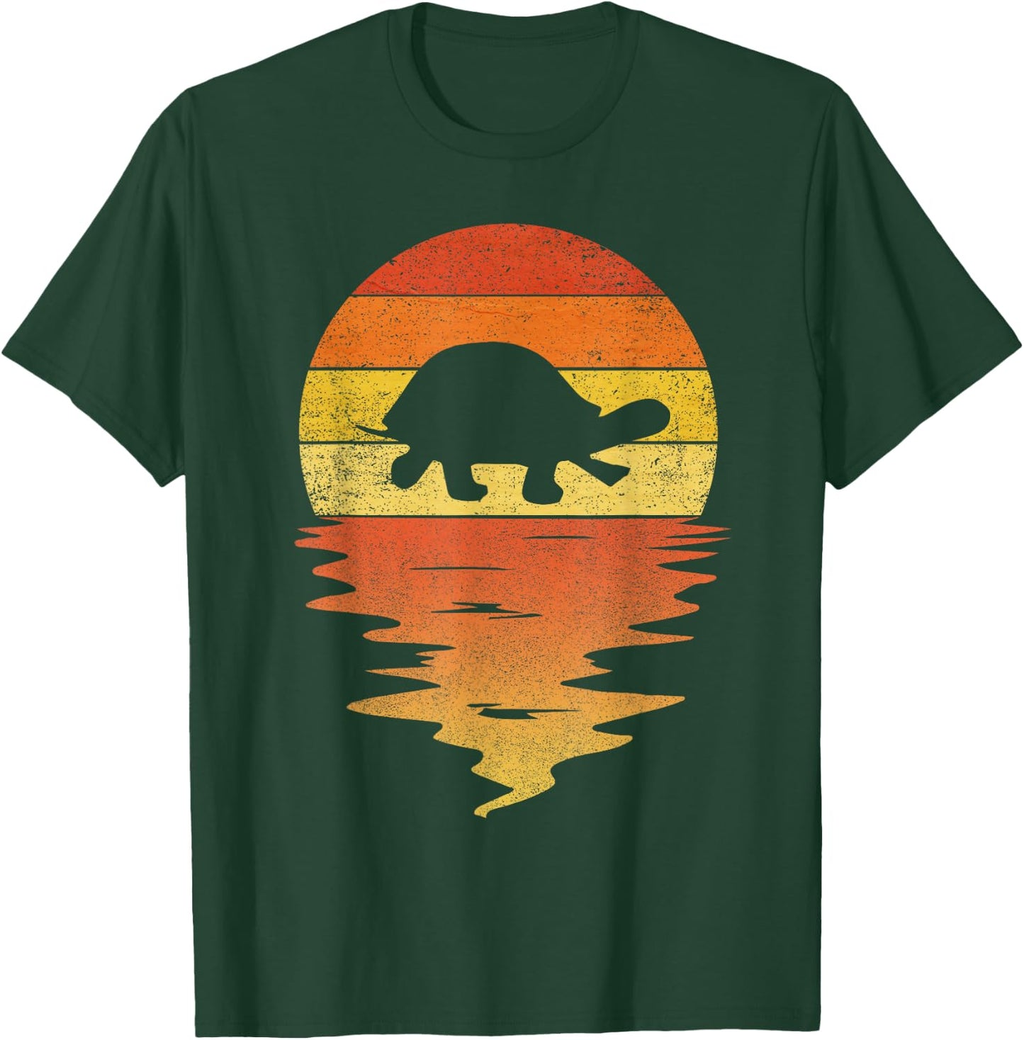 Turtle shirt retro sunset 70s vintage Turtle T-Shirt - T-Shirt | Forest