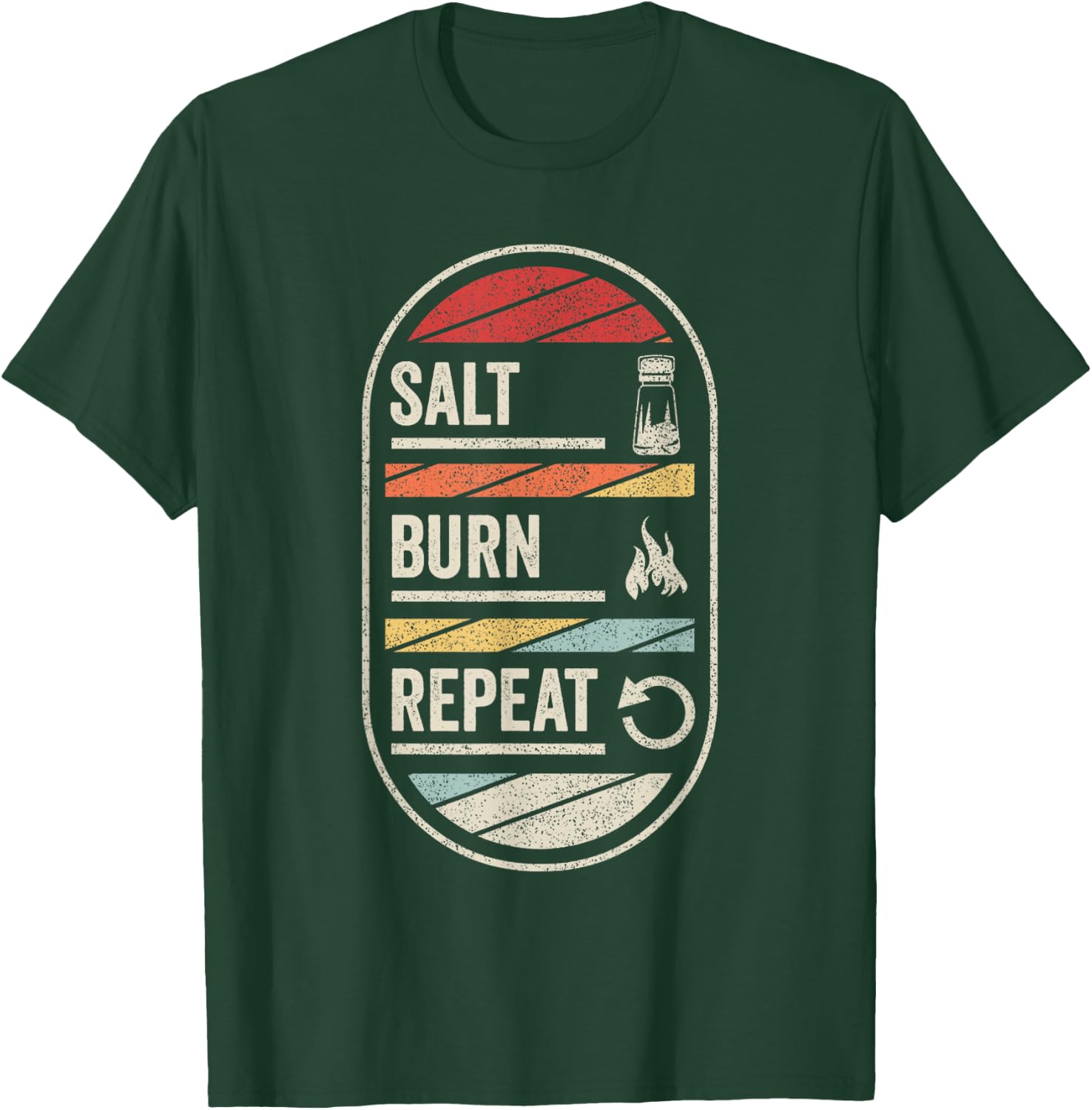 Retro Supernatural Quotes Salt, Burn, Repeat! Quotes Fiction T-Shirt - T-Shirt | Forest
