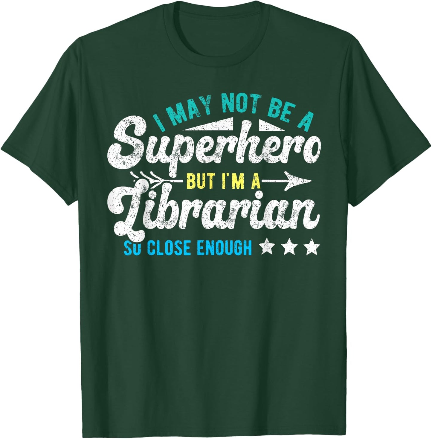 Funny School Librarian Library Superhero & Librarian Library T-Shirt - T-Shirt | Forest