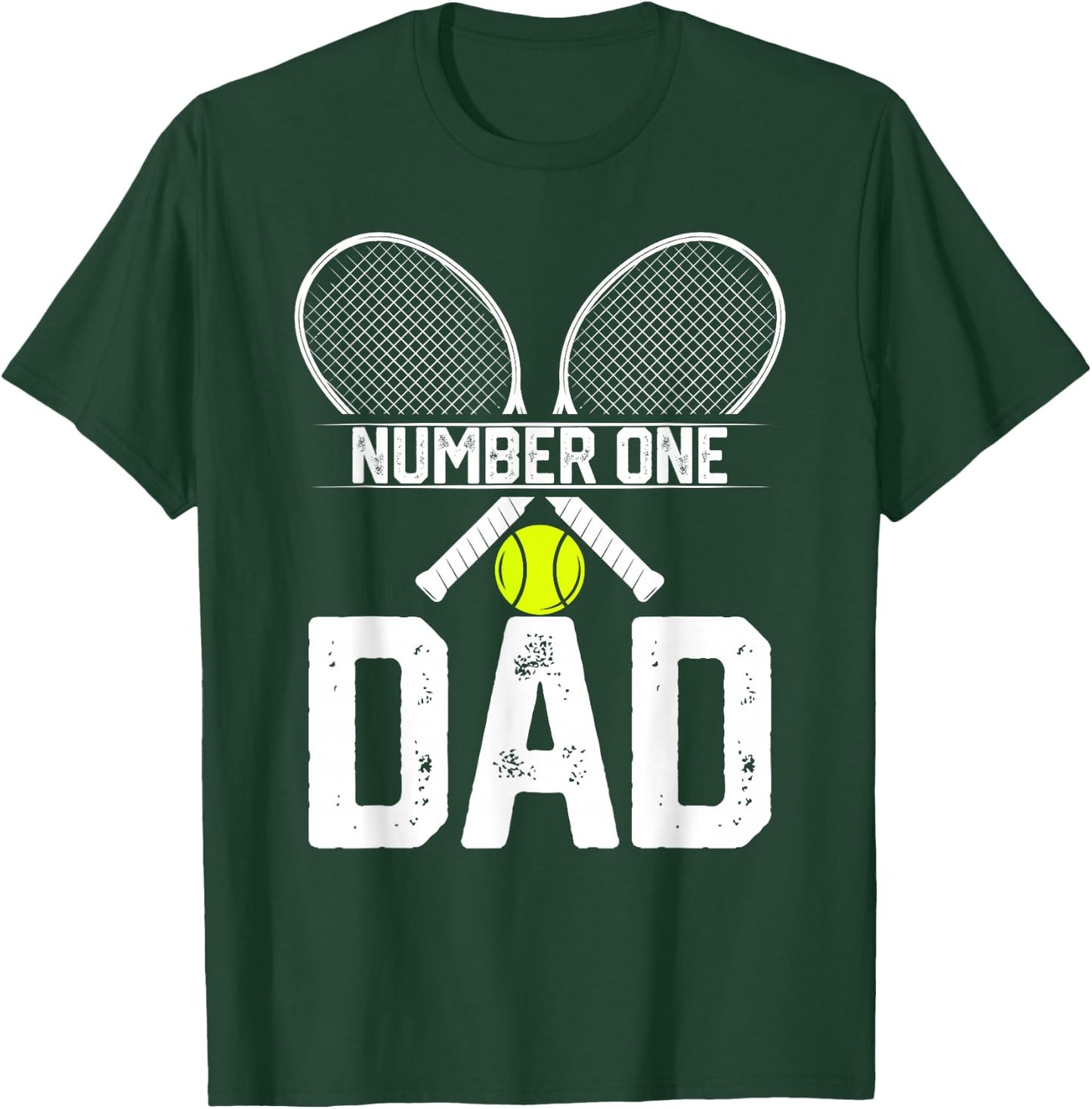Number One Tennis Dad Tennis Player Father's Day T-Shirt - T-Shirt | Forest