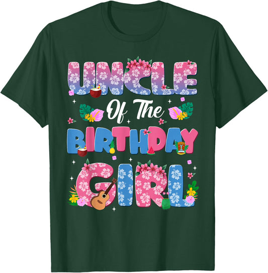 Uncle Of The Birthday Girl Party Decor Family Matching T-Shirt - T-Shirt | Forest
