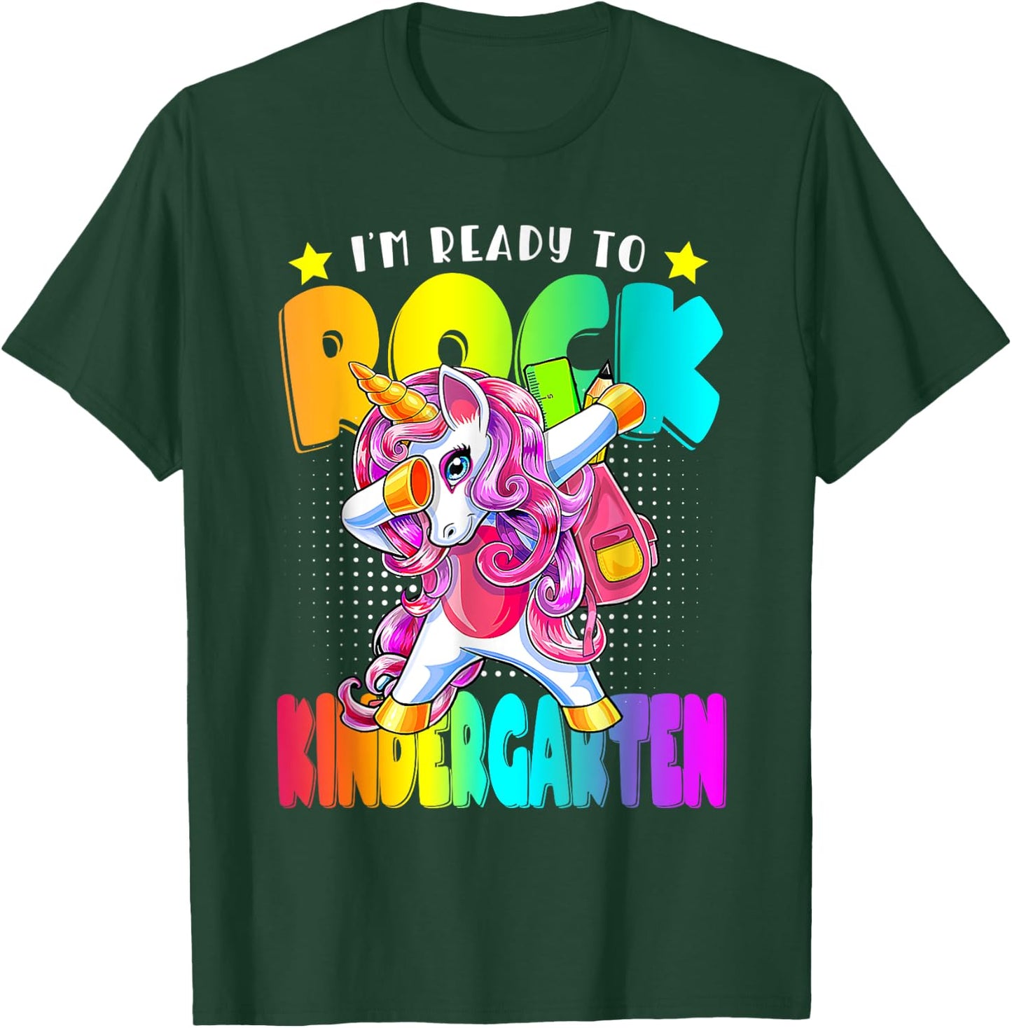 I'm Ready To Rock Kindergarten Unicorn Back To School T-Shirt - T-Shirt | Forest