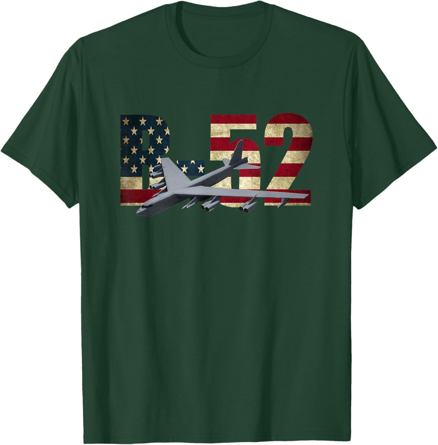 B-52 Stratofortress Bomber US American Flag T-Shirt - T-Shirt | Forest