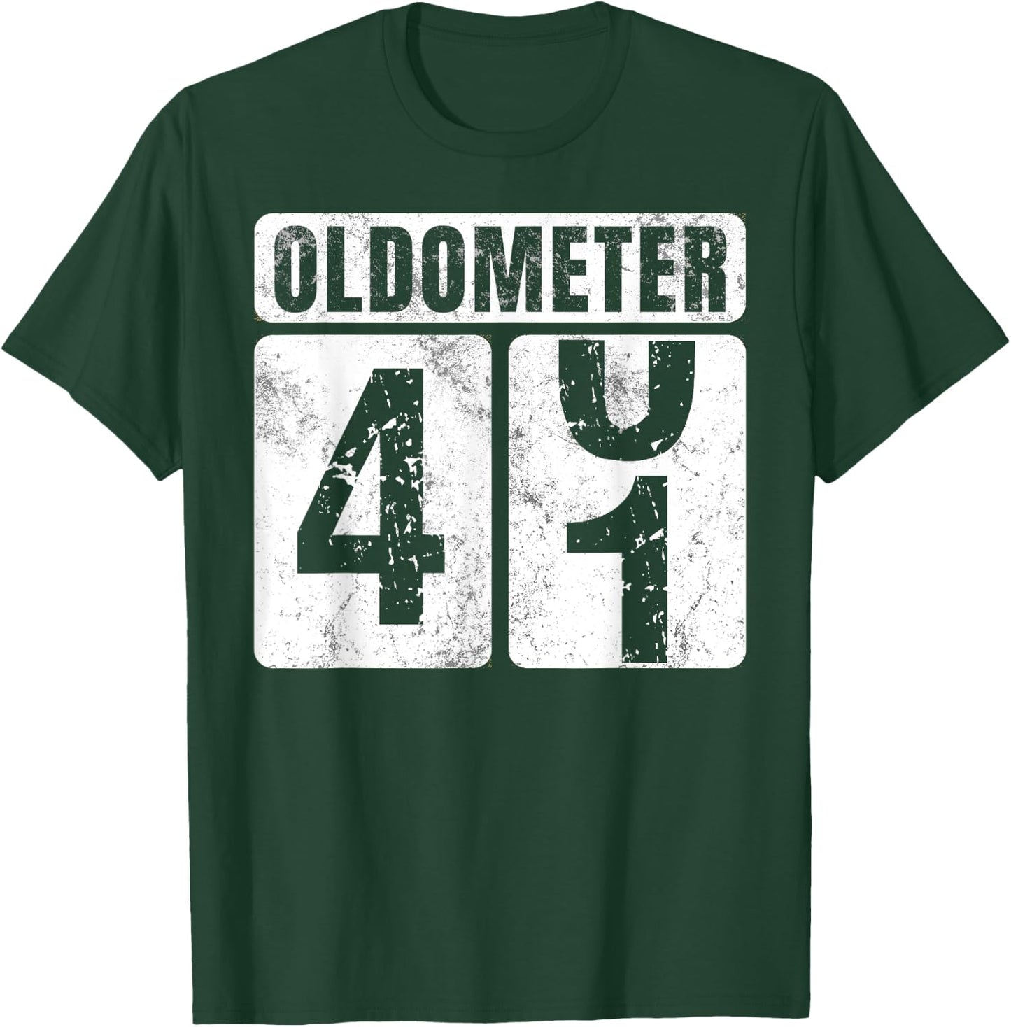 Oldometer 41 Shirt Vintage Funny 41st Birthday Gift T-Shirt - T-Shirt | Forest