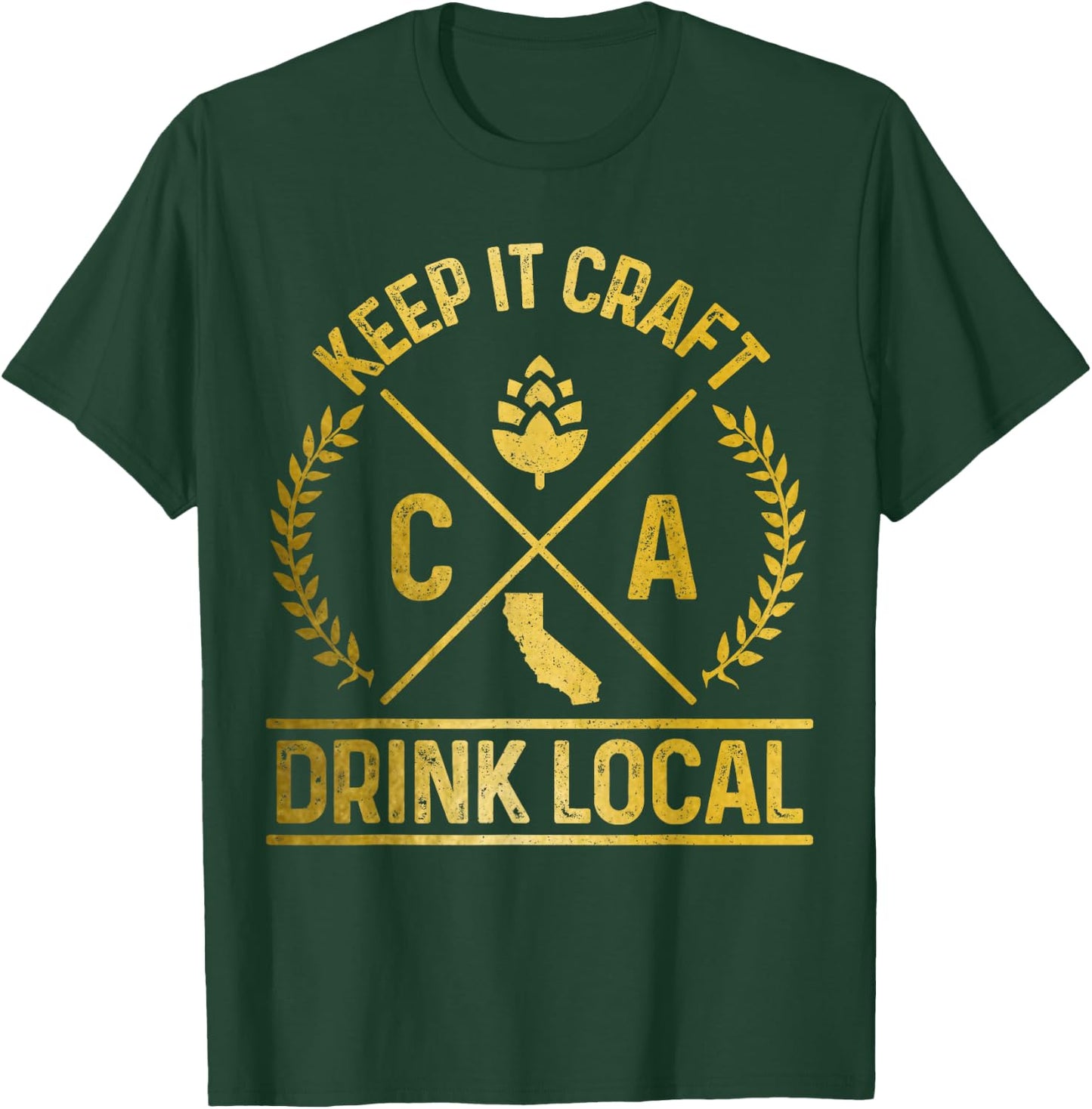 Craft Beer California Drink Local CA Brewery Beer Brewer T-Shirt - T-Shirt | Forest