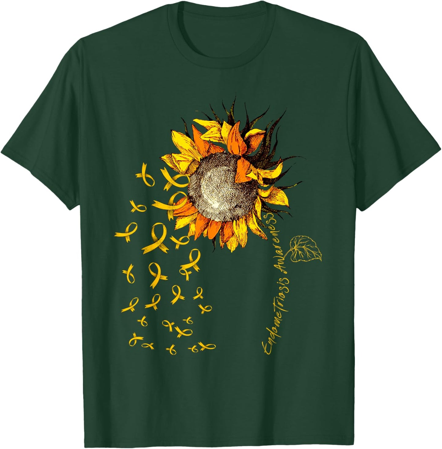 ENDOMETRIOSIS Awareness Sunflower T-Shirt - T-Shirt | Forest