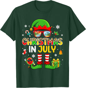 Funny Elf Costume Summer Christmas in July Men Women Kids T-Shirt - T-Shirt | Forest