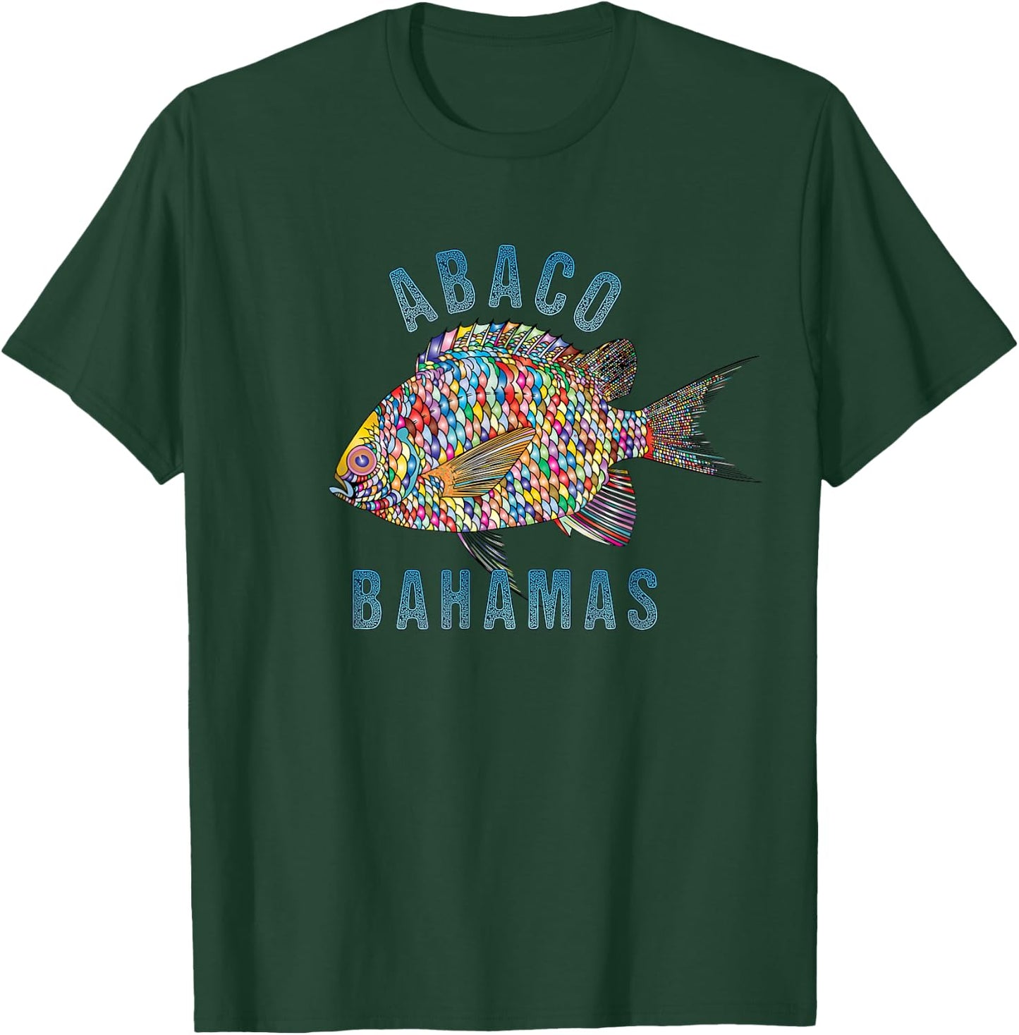 Abaco Bahamas Beach Design / Souvenir Illustration T-Shirt - T-Shirt | Forest