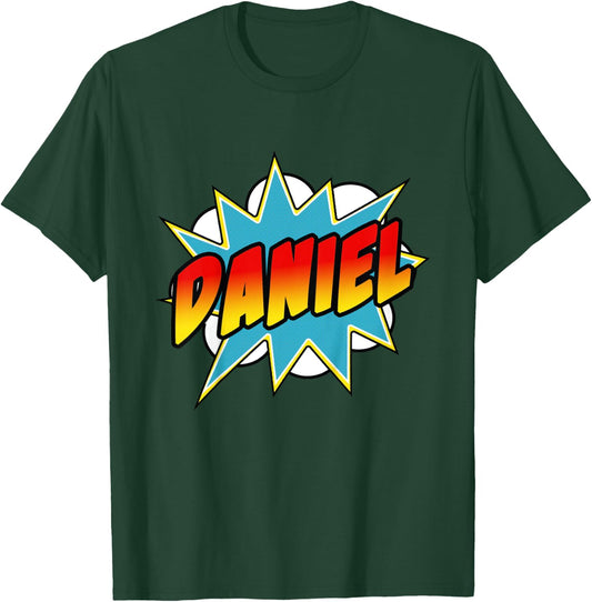 Kids Boys Daniel Comic Book Superhero Name T-Shirt - T-Shirt | Forest