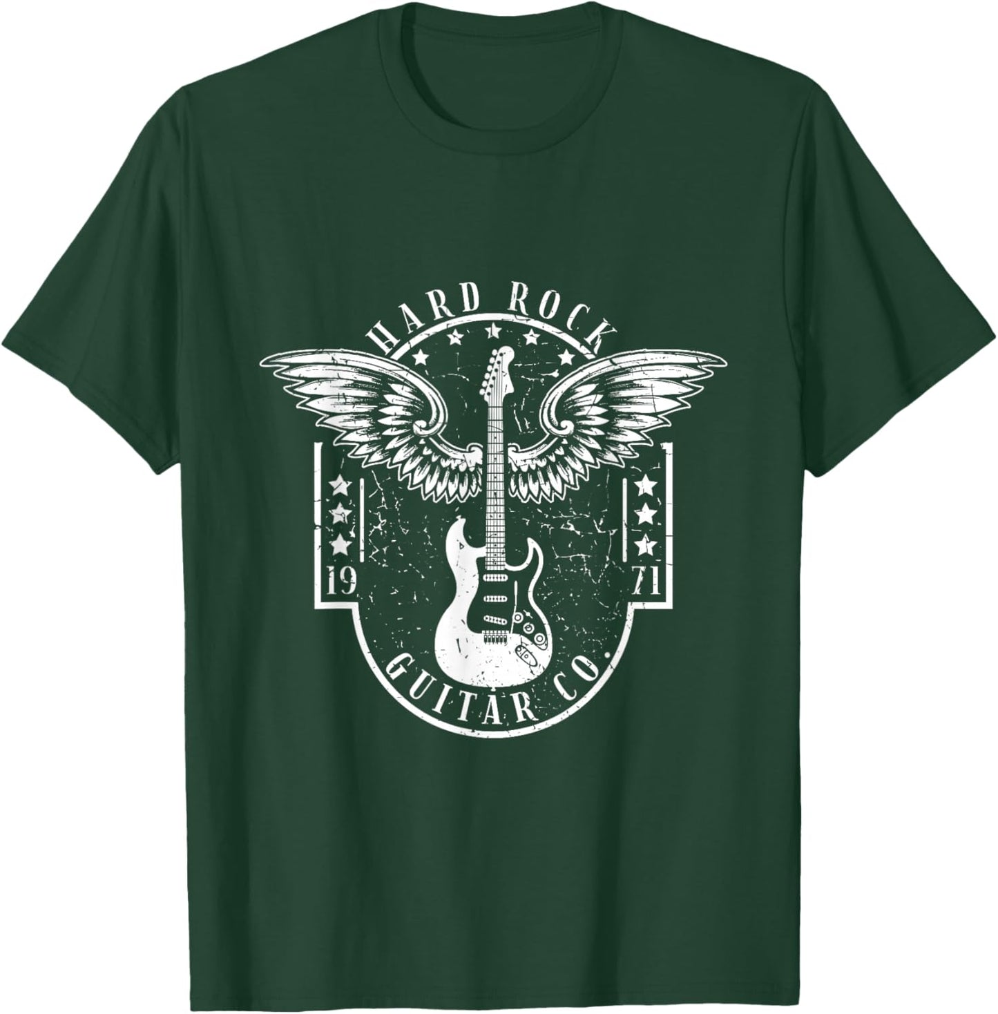 Hard Rock Guitar Co. Guitarist Rock and Roll Rocker Musician T-Shirt - T-Shirt | Forest