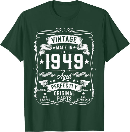 Vintage 1949 76 Years Old Gifts 76yr 76th Birthday T-Shirt - T-Shirt | Forest