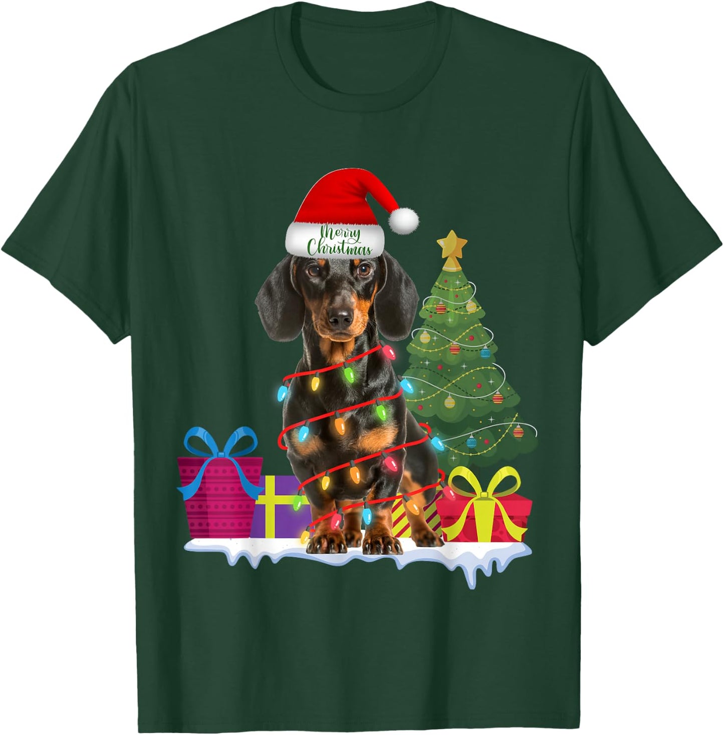 Dachshund Dackel Wiener Dog Ugly Christmas Sweater Teckels T-Shirt - T-Shirt | Forest