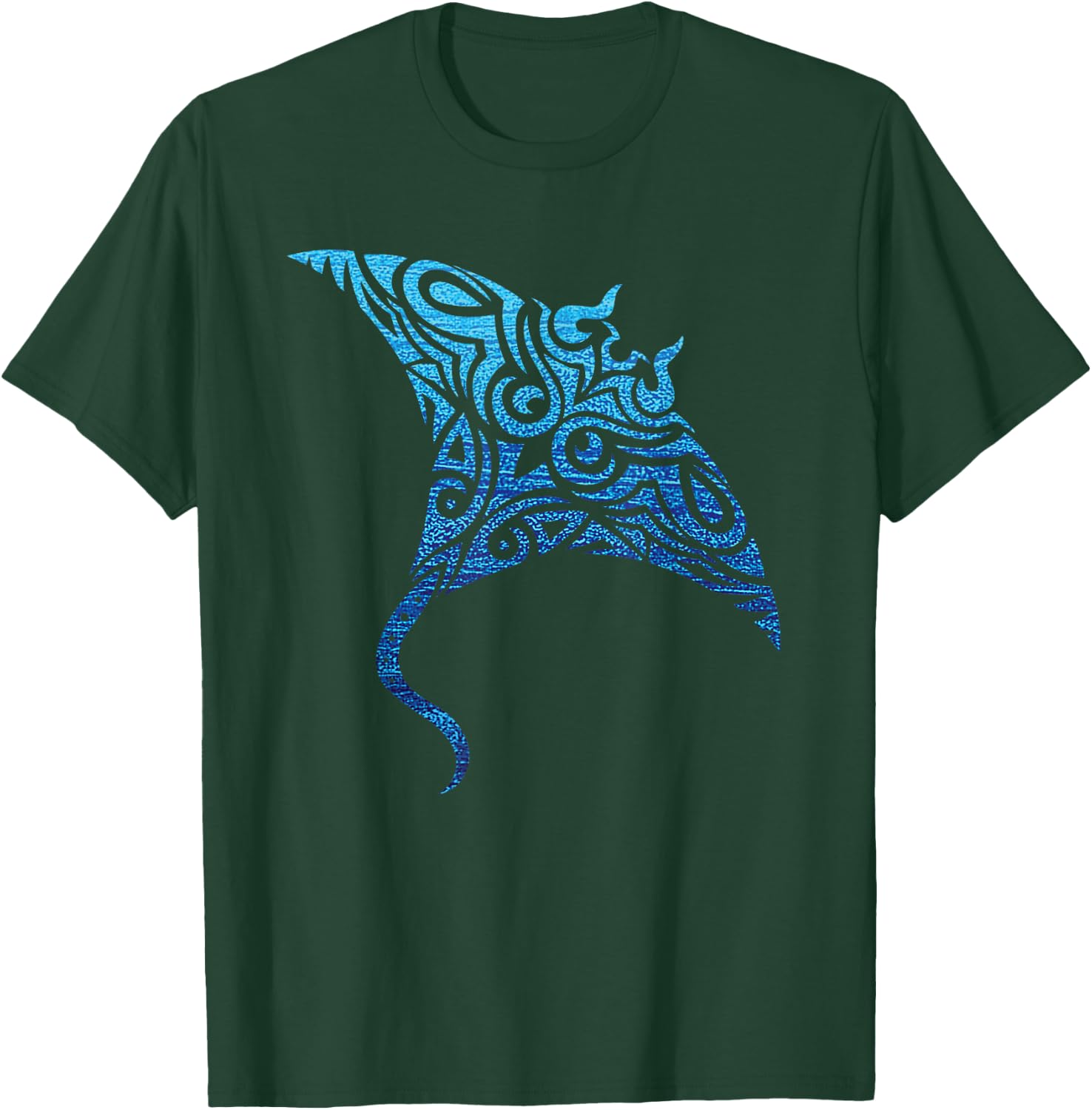 Hawaiian Manta Ray Tribal Polynesian Tattoo Pacific Stingray T-Shirt - T-Shirt | Forest