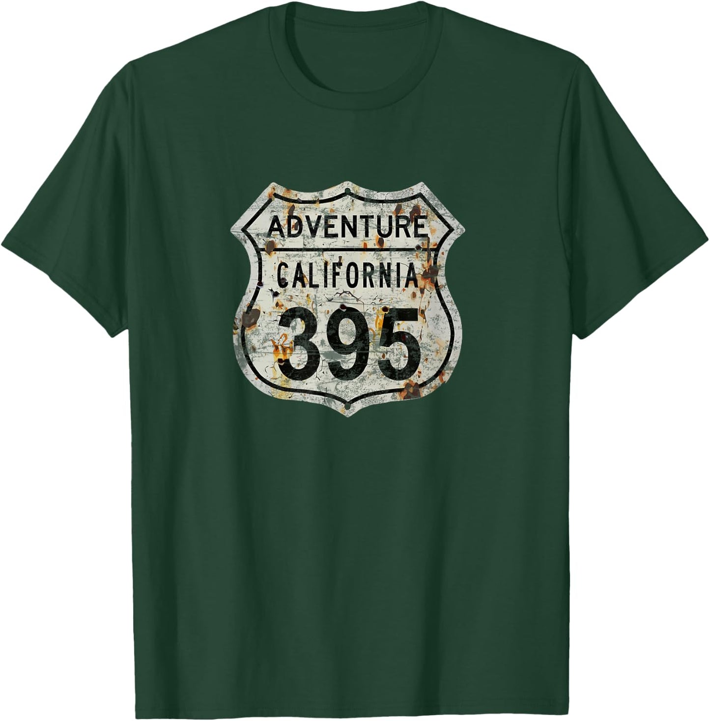 California Highway 395 Sign. Sierra Hiking Fishing Adventure T-Shirt - T-Shirt | Forest