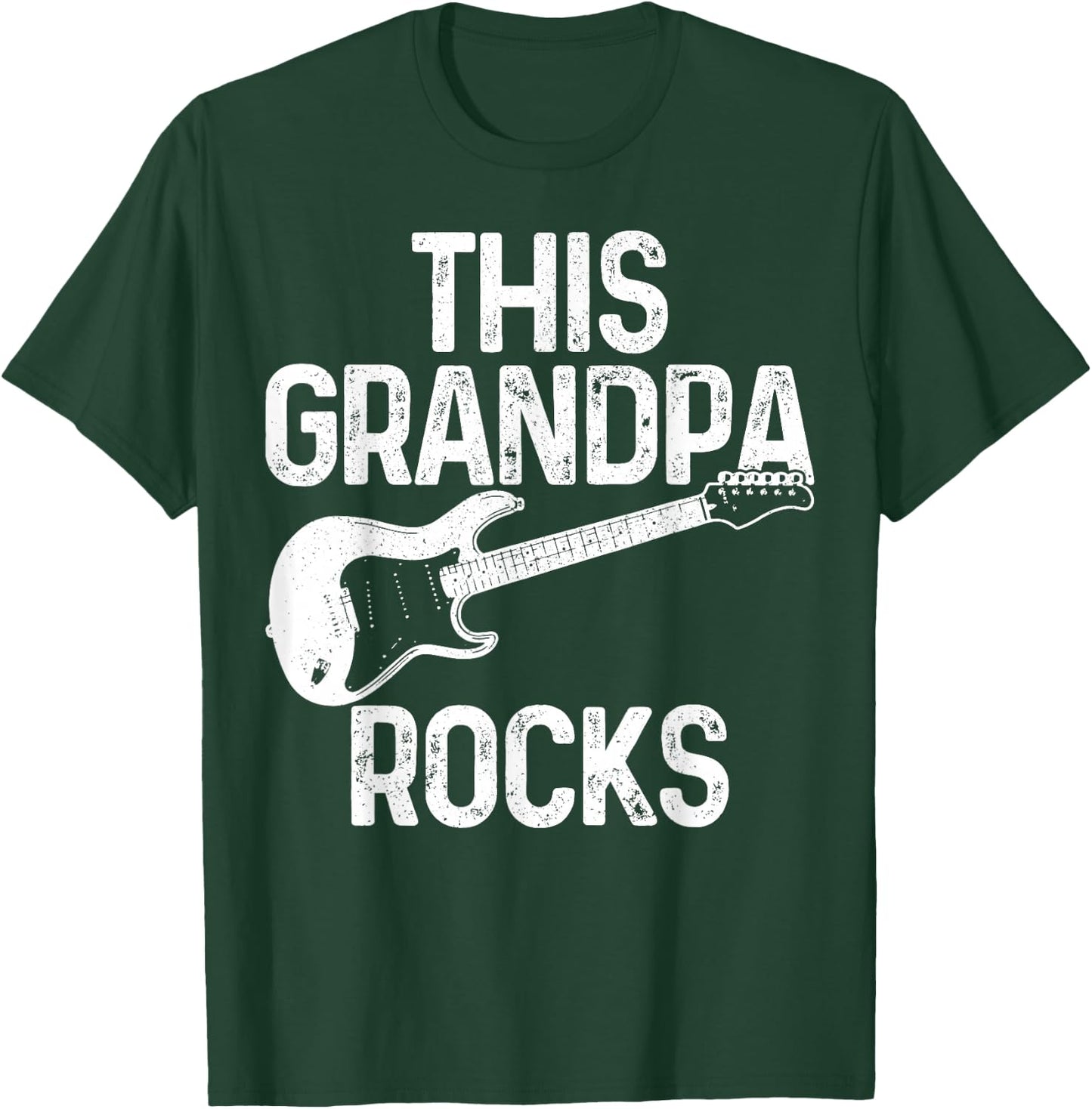 This Grandpa Rocks Guitar Player Vintage Funny Guitarist T-Shirt - T-Shirt | Forest