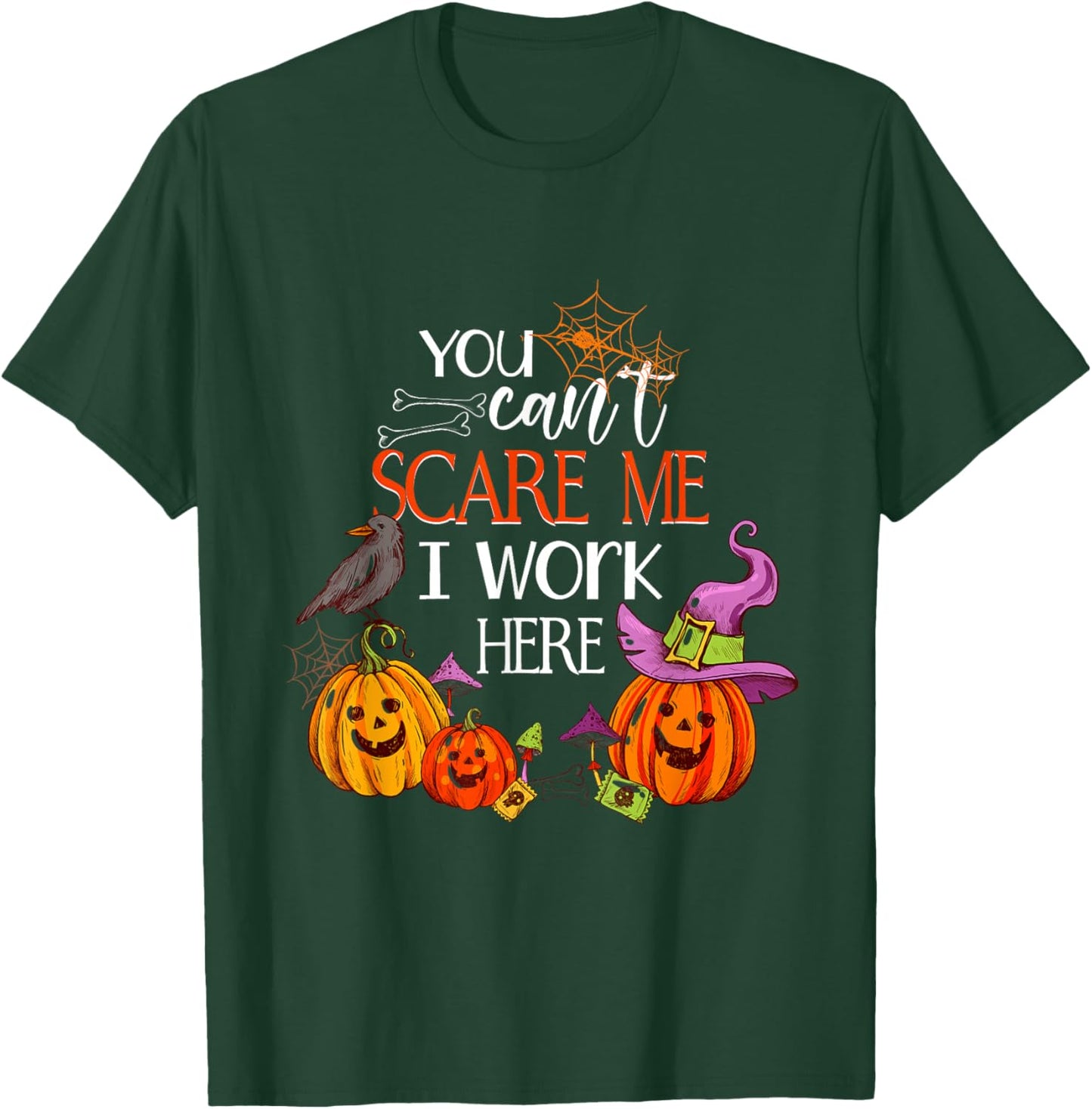 I Work Here Halloween Sweet or Sour Gift T-Shirt - T-Shirt | Forest