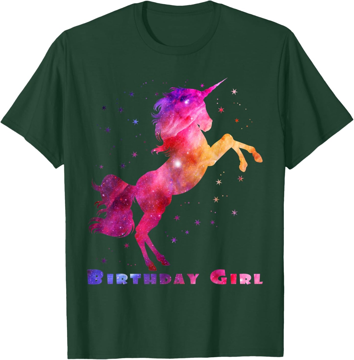 Space Unicorn Birthday Girl Galaxy Unicorn Cute Teens Kids T-Shirt - T-Shirt | Forest