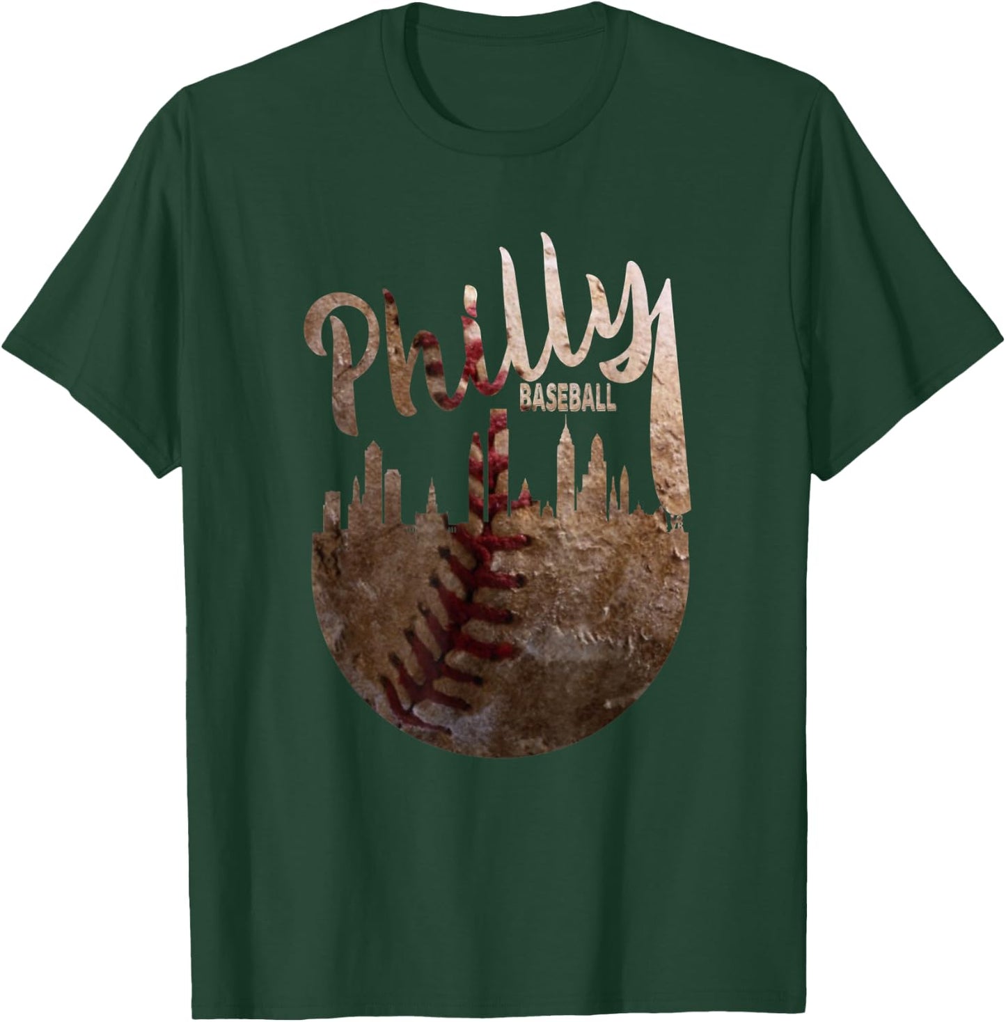 Retro Philadelphia Baseball Vintage distressed Men Women T-Shirt - T-Shirt | Forest
