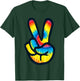 Tie Dye Peace Sign Hand | V Symbol 60s 70s 80s T-Shirt - T-Shirt | Forest