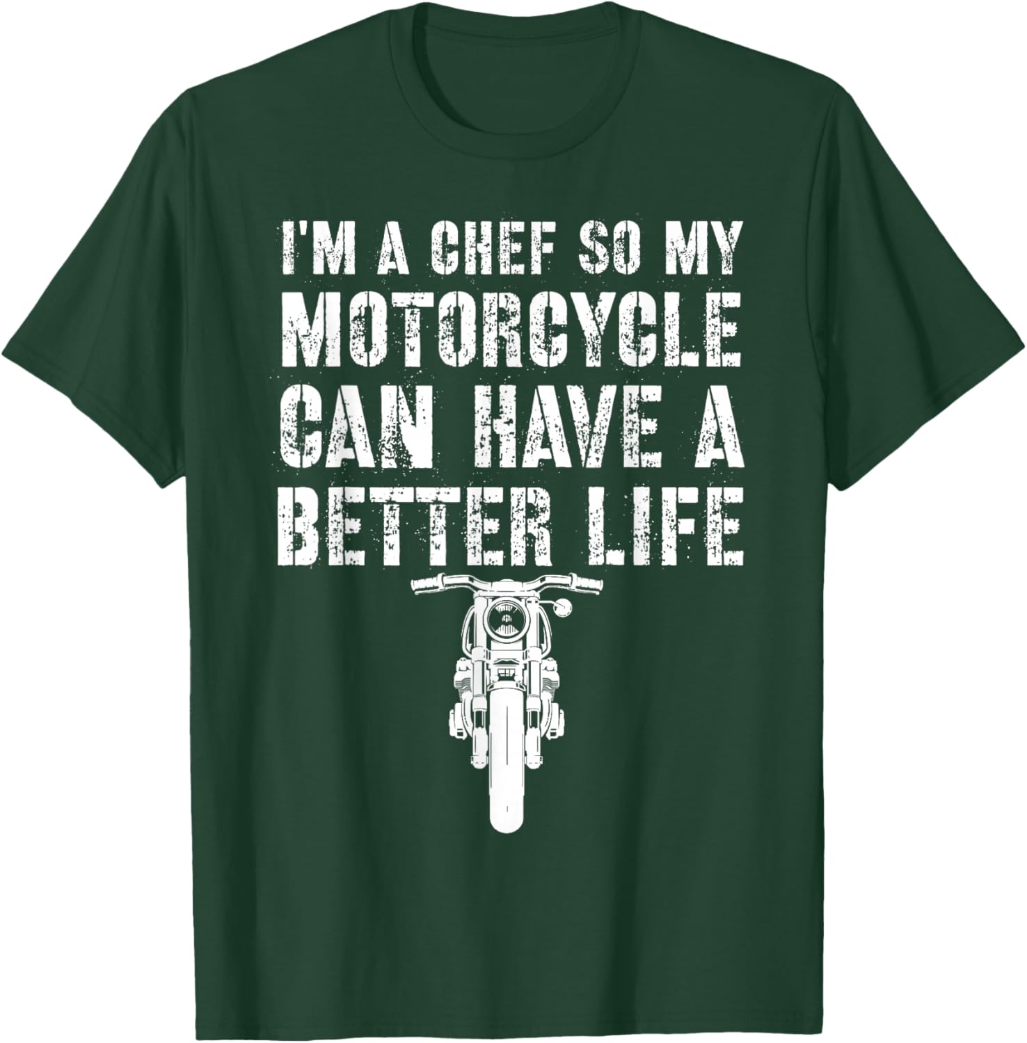 Funny Motorcycle Chef Cooking Shirt Culinary Gift T-Shirt - T-Shirt | Forest