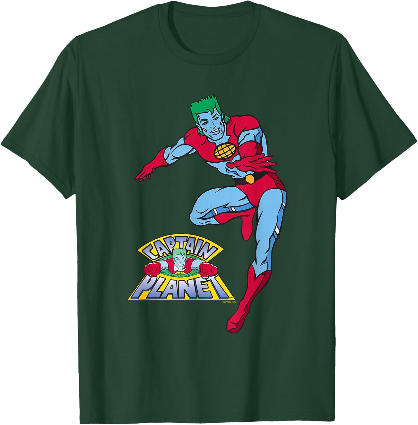 Captain Planet Captain and Logo T-Shirt - T-Shirt | Forest