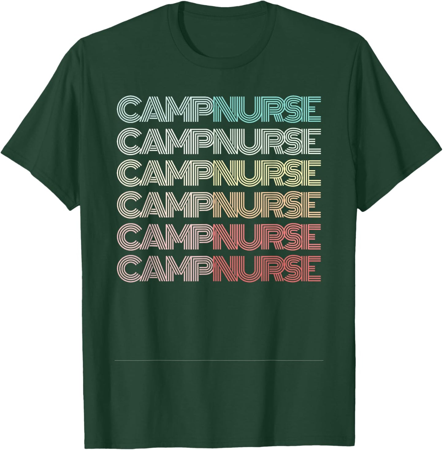 Retro CAMP NURSE Groovy Nursing Student Camping Medical RN T-Shirt - T-Shirt | Forest