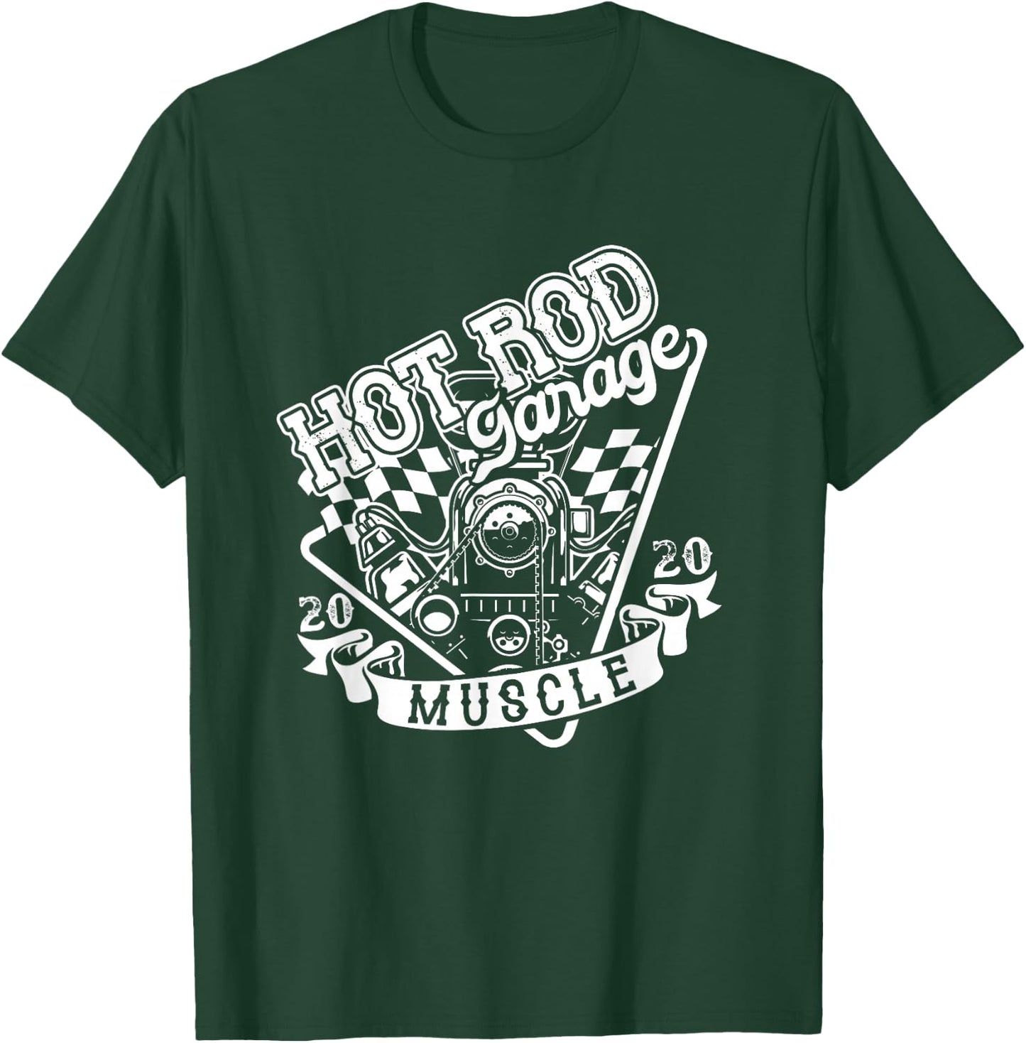 Hot Rod Garage American Old Car Classic Modified T-Shirt - T-Shirt | Forest