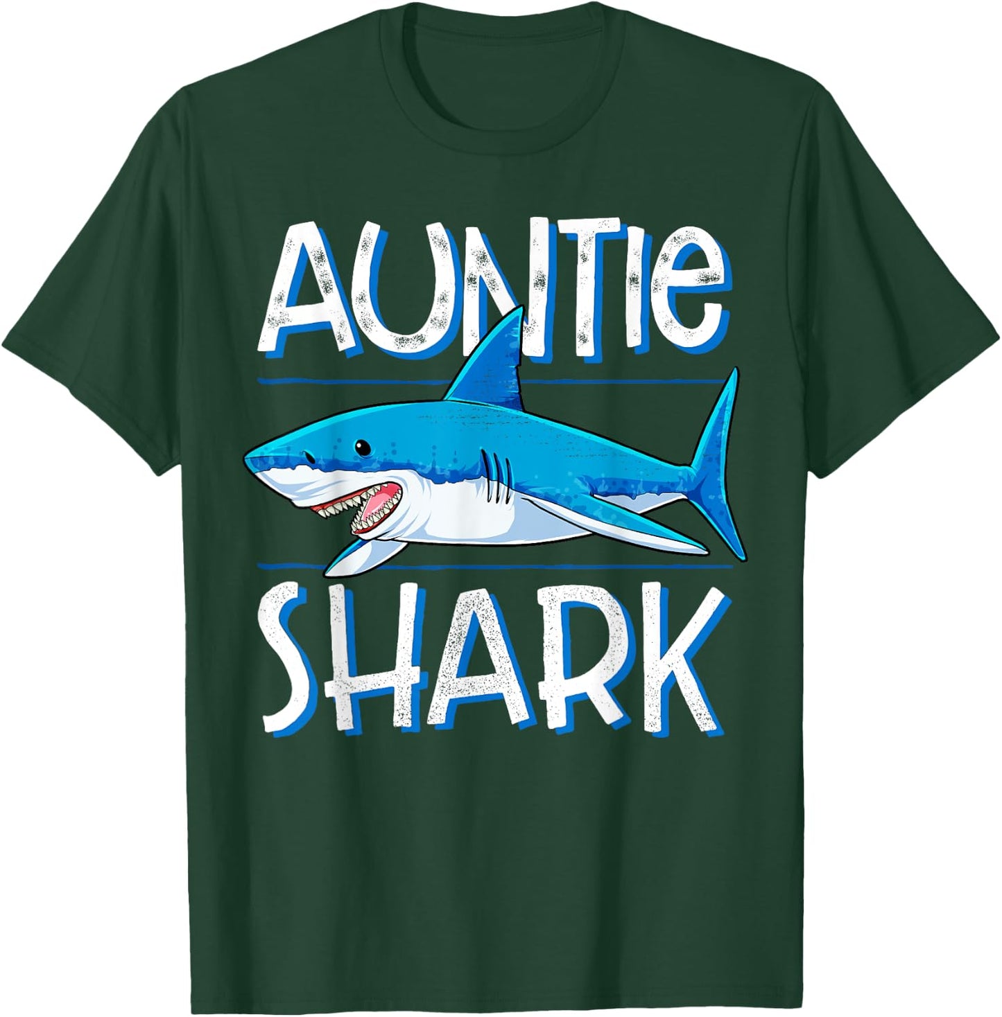 Auntie Shark T Shirt Family Matching Aunt Women Jawsome Gift T-Shirt - T-Shirt | Forest